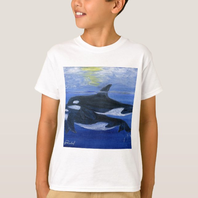 Camiseta Orcas que nadam (Frente)