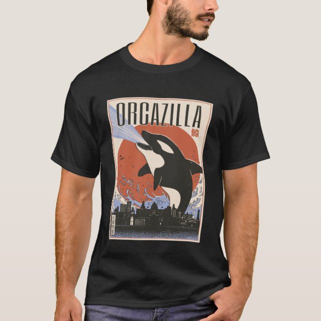 Camiseta Orcazilla, Orca, Matadora do Monstro Japonês (Frente)