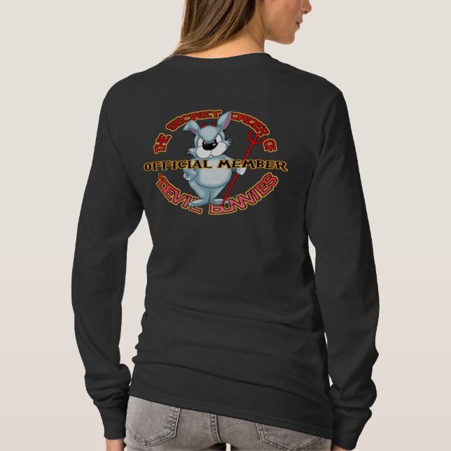 Camiseta ordem secreta dos coelhos do diabo (Verso)