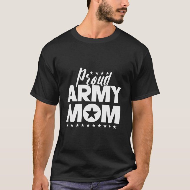 Camiseta Ordenada Mãe Do Exército Com Protetor De Estrelas  (Frente)