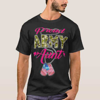 Camiseta Ordenada Tia Camo Dog tags de Bandeira dos EUA Org