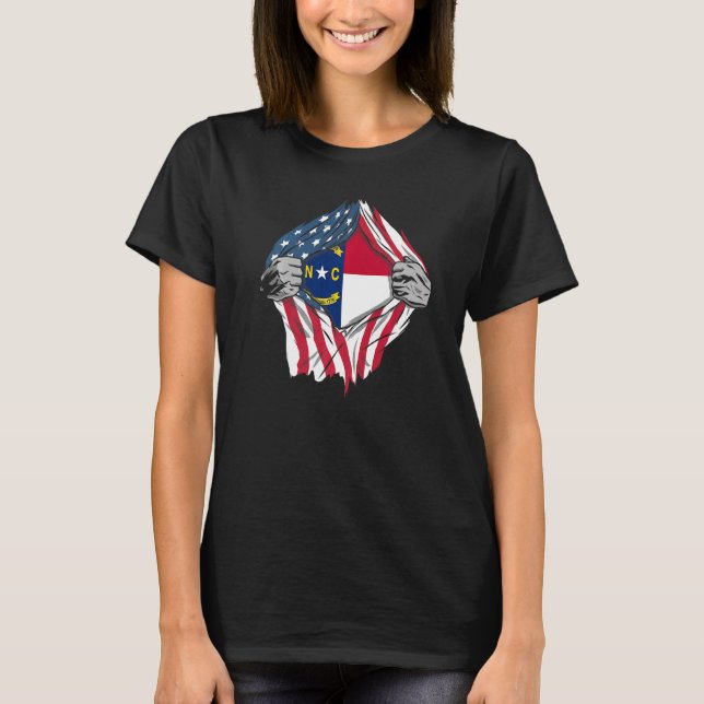 Camiseta Ordenado Estado de Origem dos Estados Unidos Bande (Frente)