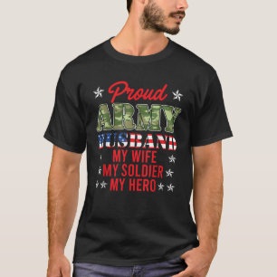 Camiseta Ordenado Exército Marido Minha Esposa Meu Soldado 
