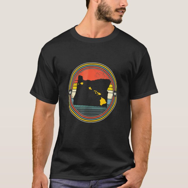 Camiseta Oregon Hawaii Roots Origine State Map Retro (Frente)