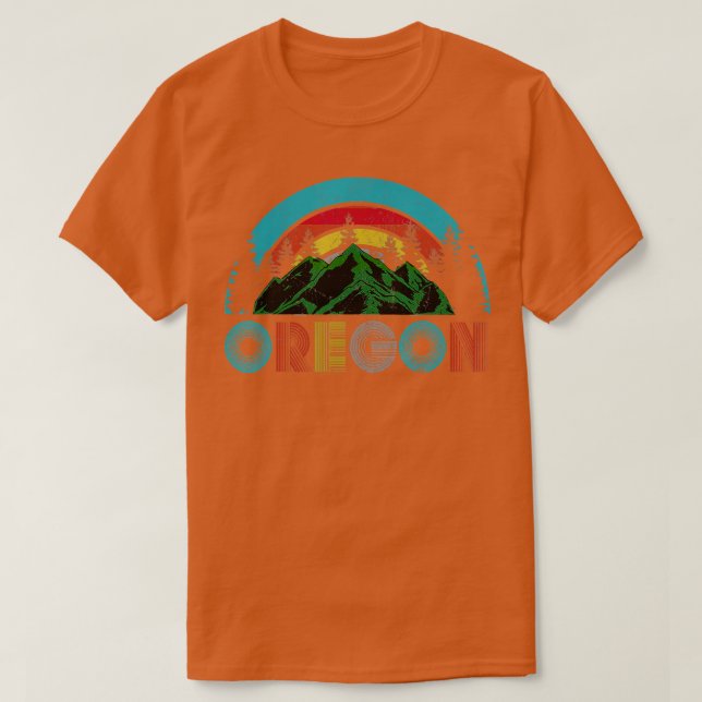 Camiseta Oregon Montanhas do Exterior Acampando Presente (Frente do Design)