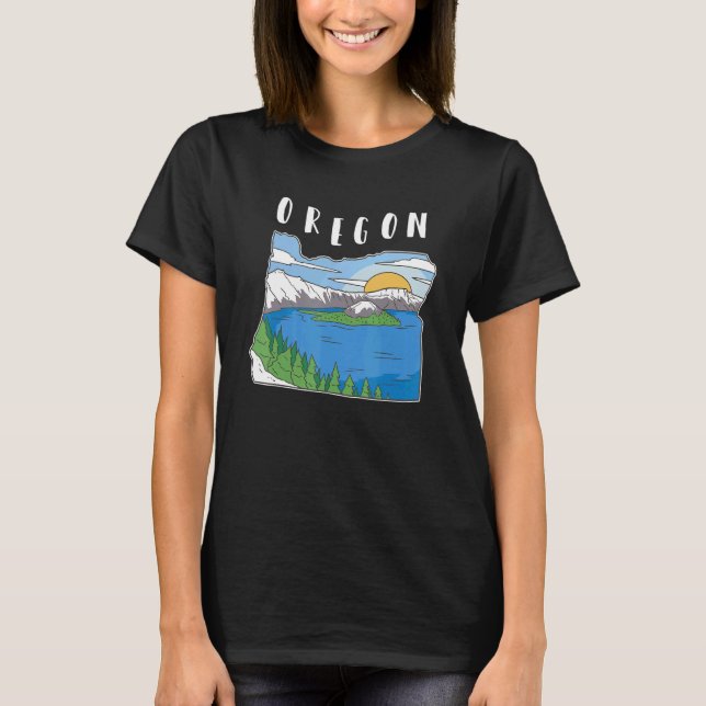 Camiseta Oregon Mountain Nature Landscape (Frente)