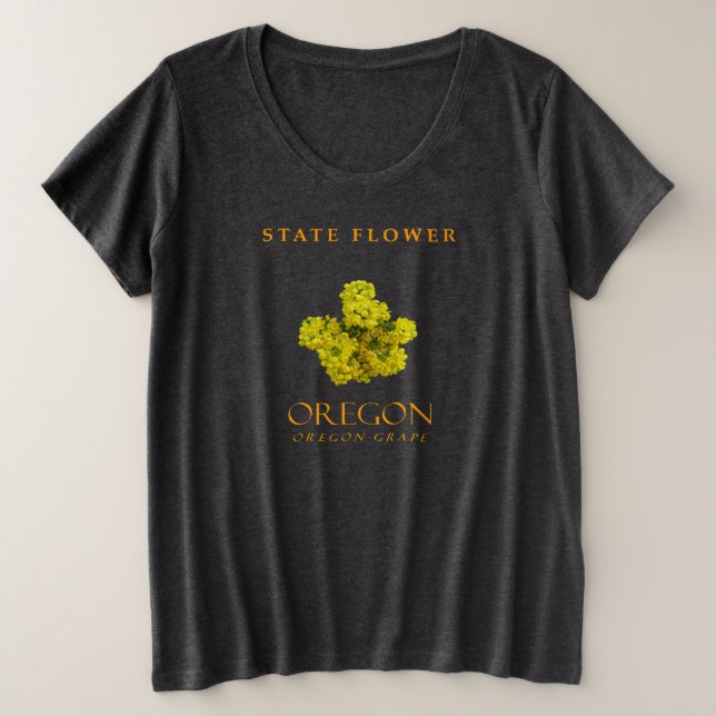 Camiseta Oregon Território Flor A Uva Do Oregon (Frente do Design)