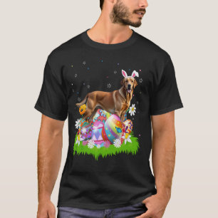 Camiseta Orelha de Coelho de Ovo de Páscoa do Cão Retriever