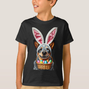 Camiseta Orelha de coelho fofa cachorro gado australiano ov