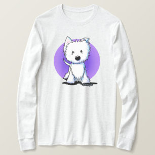 Camiseta Orelha flexível Westie de KiniArt