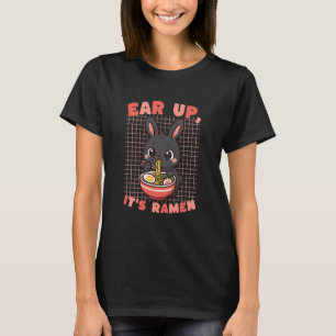 Camiseta Orelha para cima É coelho Kawaii de macarrão Ramen