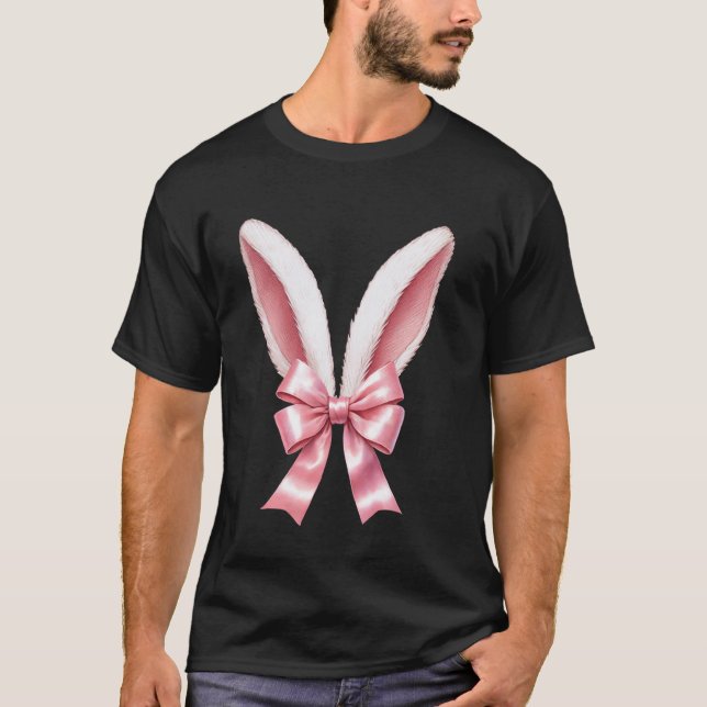 Camiseta Orelhas de Coelhinho da Páscoa Fofa Dia da Páscoa  (Frente)