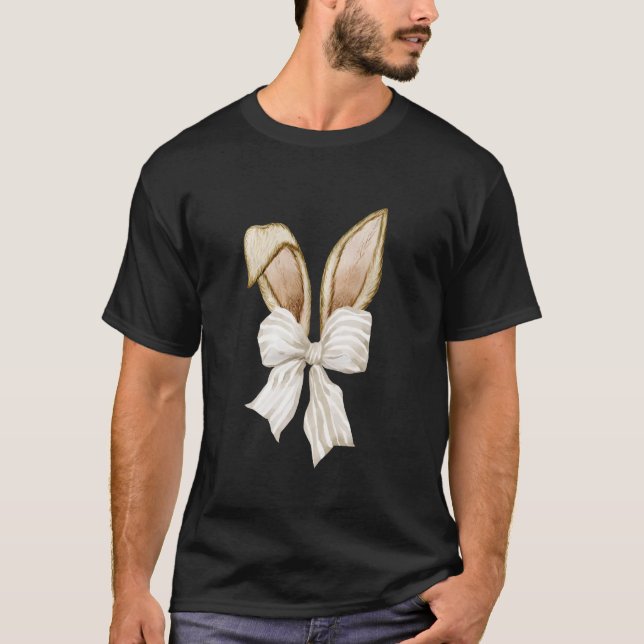 Camiseta Orelhas de Coelho com Laço Sedutor, Coelhinho Fofo (Frente)