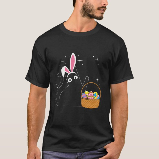Camiseta Orelhas de Coelho de Gato de Páscoa (Frente)