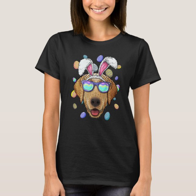 Camiseta Orelhas de Coelho de Páscoa do Labrador Retriever  (Frente)