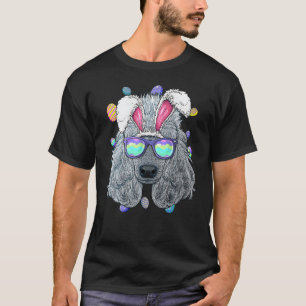 Camiseta Orelhas de coelho de Páscoa do Poodle, ovos de Pás