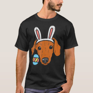 Camiseta Orelhas de Coelho de Páscoa para Dachshund Cachorr