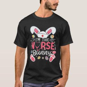 Camiseta Orelhas de Coelho Enfermeira de Páscoa Estetoscópi