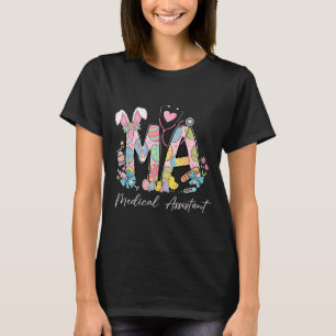 Camiseta Orelhas de coelho estetoscópio assistente médico P