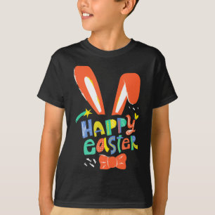 Camiseta Orelhas de coelho fofas feliz páscoa gravata headb