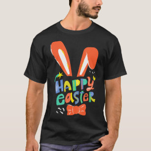 Camiseta Orelhas de coelho fofas feliz páscoa gravata headb