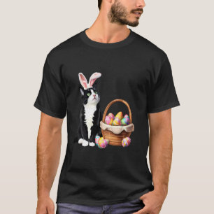Camiseta Orelhas de Coelho Gatinha Caça aos Ovos de Páscoa 