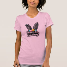 Camiseta Orelhas de Coelho Hop Into Spring Easter 