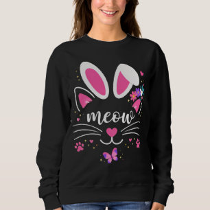 Camiseta Orelhas de Coelho Meow Gatinho Pastel Fofo