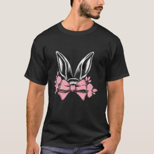 Camiseta Orelhas de Meninas Rosa Arco de Coelho Amor Ilustr
