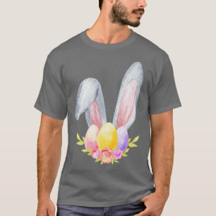 Camiseta Orelhas e ovos de coelho da Páscoa