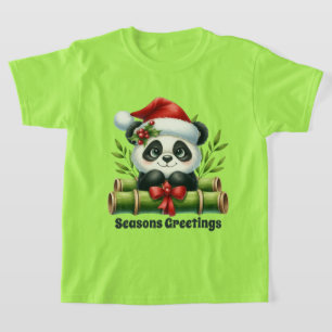 Camiseta orelhas saudações panda urso adicionar texto