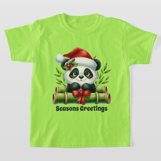 Camiseta orelhas saudações panda urso adicionar texto (Postura )