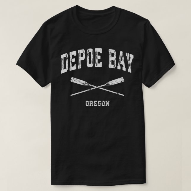 Camiseta Orelos Náuticos Cruzados de Depoe Bay Oregon (Frente do Design)