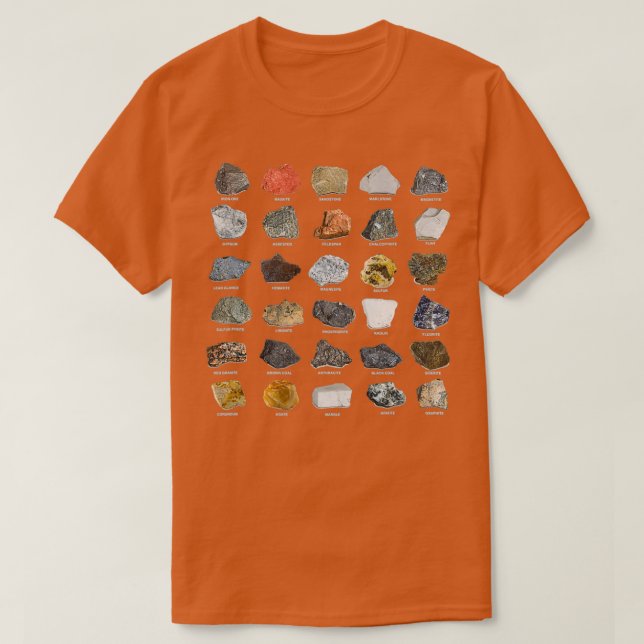Camiseta Ores Minerals Gems and Crystals Rock Collecting (Frente do Design)