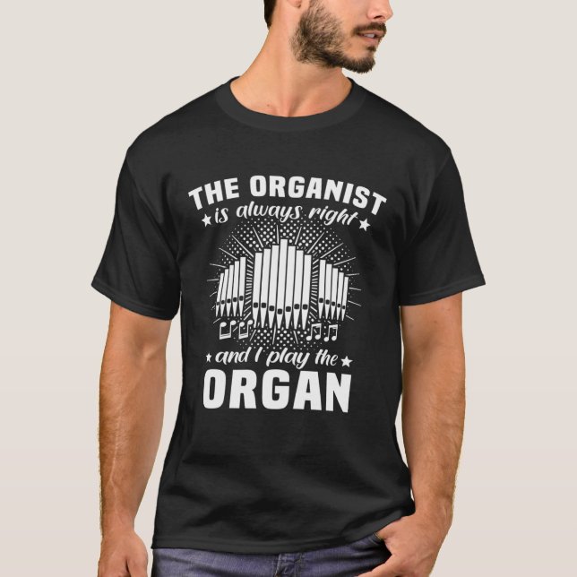 Camiseta Organ Player Instrument Pipe Organist 1 (Frente)