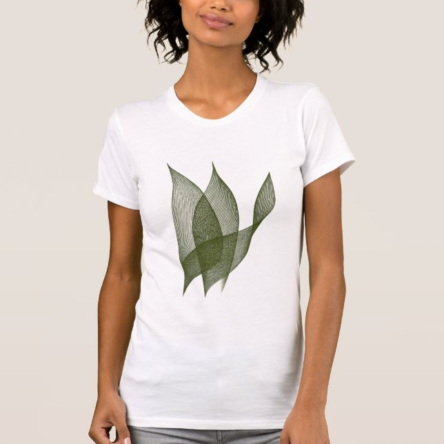 Camiseta Organic Flow – Minimalist Leaf Line Art (Frente)