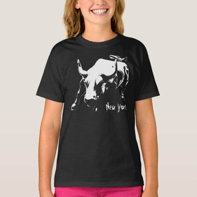Camiseta Orgânica Bull Souvenir de Nova Iorque (Frente)