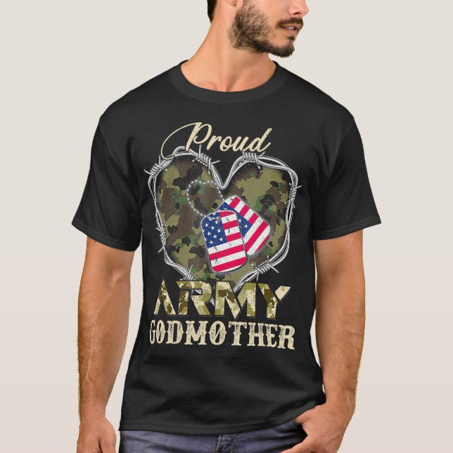 Camiseta Orgânica Madrinha Do Exército Com Bandeira Coração (Frente)