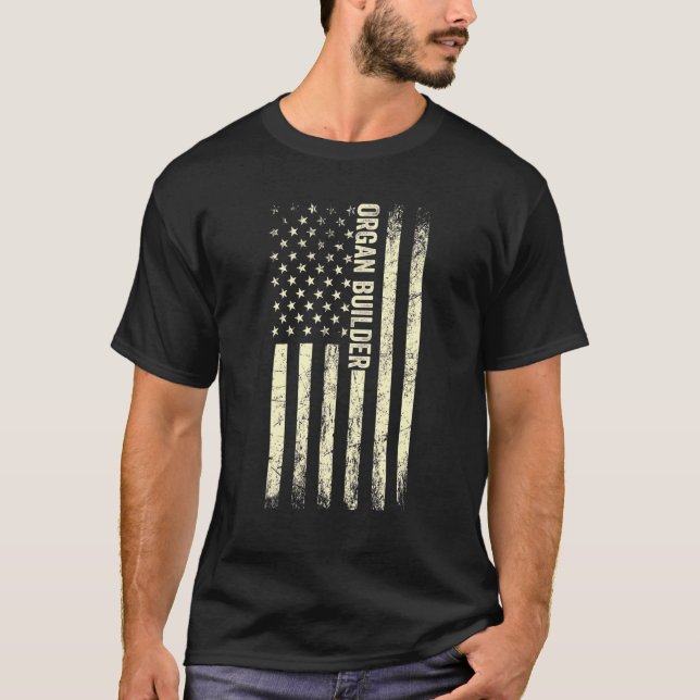 Camiseta Orgão de Bandeira dos Estados Unidos Edifício Orgâ (Frente)