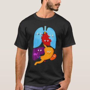 Camiseta Órgãos Cardíacos Dos Pulmões Da Anatomia E Fisiolo