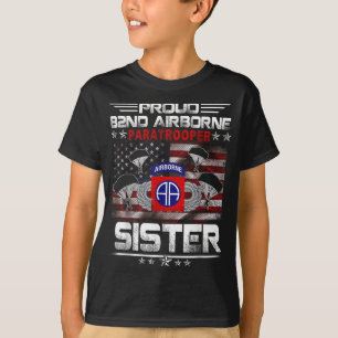 Camiseta Orgulho 82º Bandeira da Irmã Americana Paratrooper