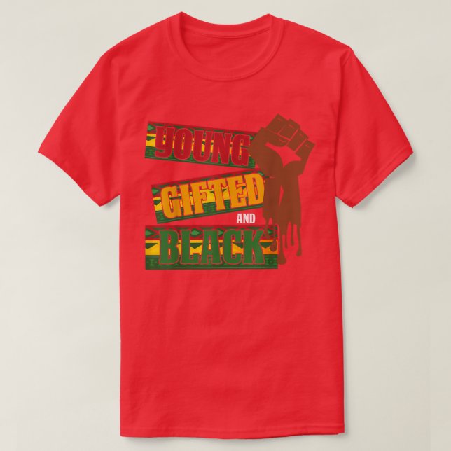 Camiseta Orgulho A do Mês da História Negra Negra Jovem Pre (Frente do Design)