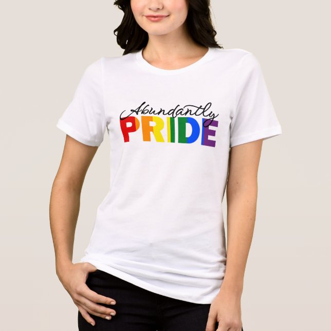 Camiseta Orgulho Abundante do Arco-Íris Orgulhoso de ser Ga (Frente)