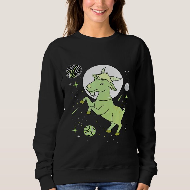 Camiseta Orgulho Agender Goat In Space Agender (Frente)