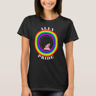 Camiseta Orgulho Aliado Igualdade LGBTQ Arco-íris Lésbica G