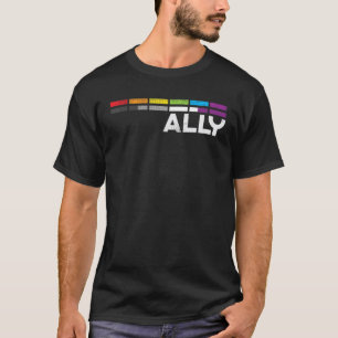 Camiseta Orgulho Ally Bares Igualdade LGBTQ Sinalizador Ase