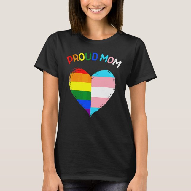 Camiseta Orgulho Ally Lgbtq Transexual Orgulhosa Mãe Trúria (Frente)