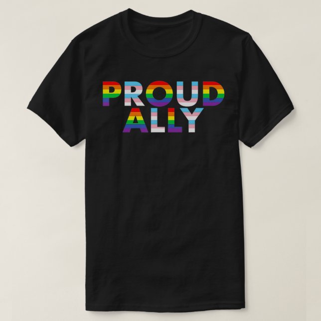 Camiseta Orgulho Ally Trans Gay Lésbica Orgulho Transgânico (Frente do Design)