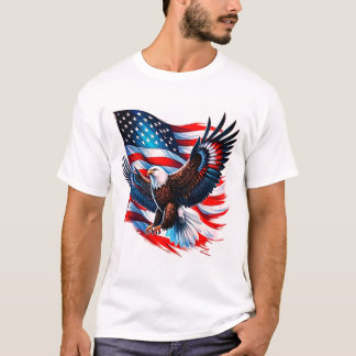 Camiseta Orgulho Americano - Bandeira e águia dos EUA 🇺 Ca