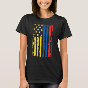 Camiseta Orgulho Americano Colombiano Bandeira Usa Raízes C